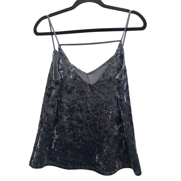 Socialite crushed velour strappy camisole S blue-gray color - Picture 2 of 6